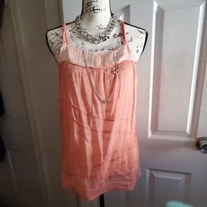 euc sheer top (coral peach color)